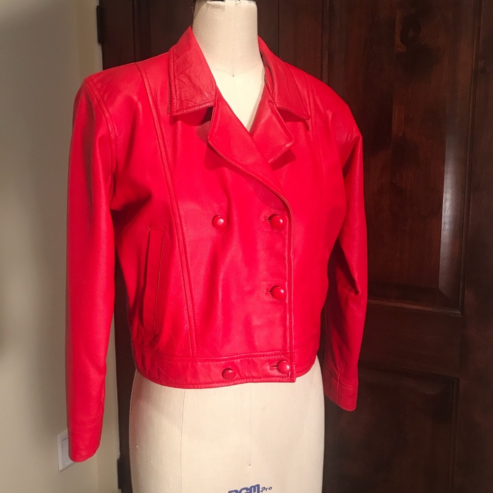Red Leather Jacket - Picture 2 of 4